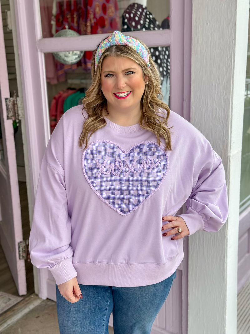 Sealed with a Kiss Sweatshirt - Lavender