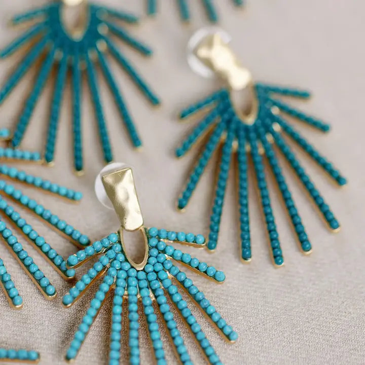 Dark Turquoise Sunburst Earring