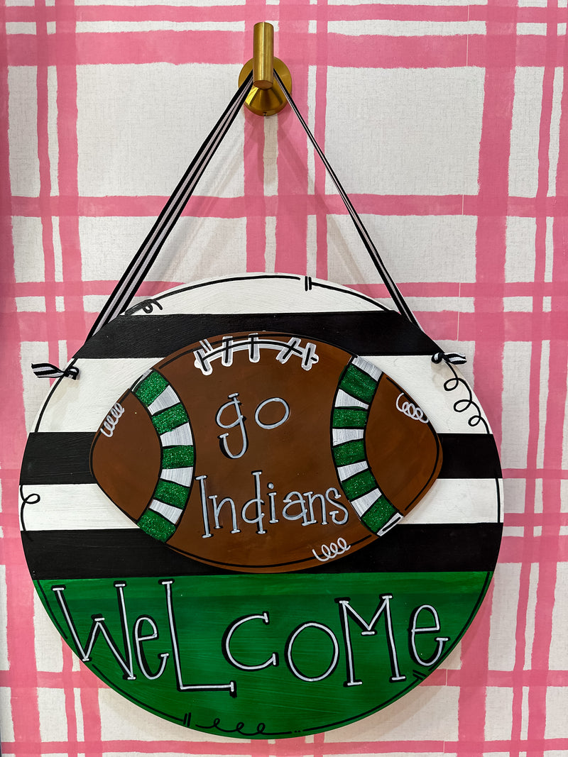 Indians Football Door Hanger