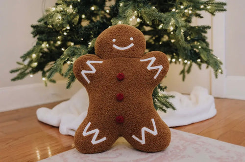 Gingerbread Sherpa Pillow