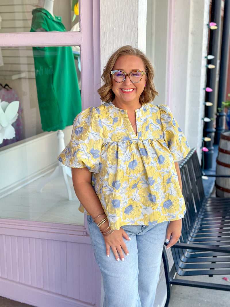 Floral Frenzy Top - Yellow