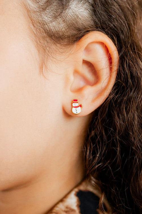 Snowman Screwback Studs