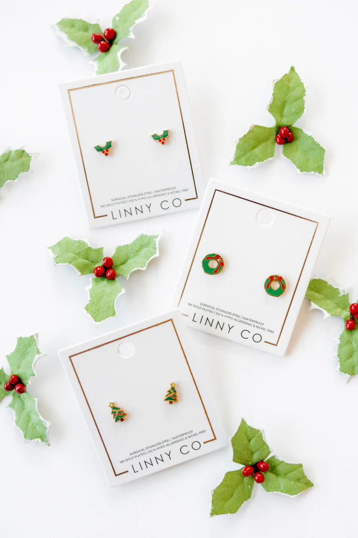 Holly Screwback Studs