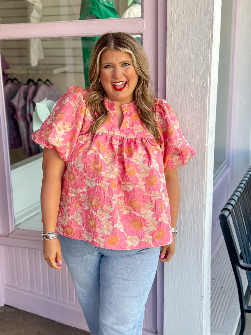 Floral Frenzy Top - Pink