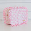 Ruffled Nylon XL Pouch - Pink Floral