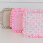 Ruffled Nylon XL Pouch - Pink Floral