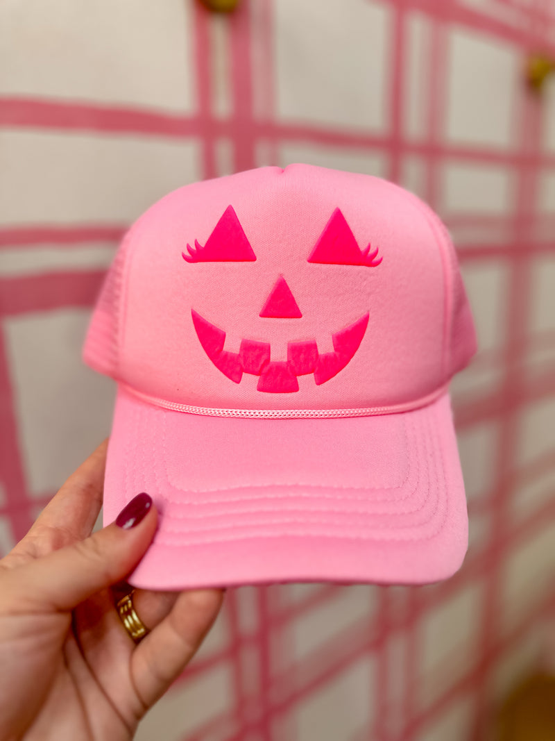 Pink Jack-O-Lantern Trucker Hat