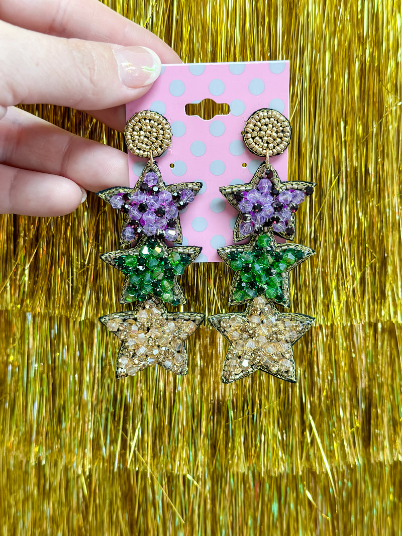 Mardi Gras Star Earrings