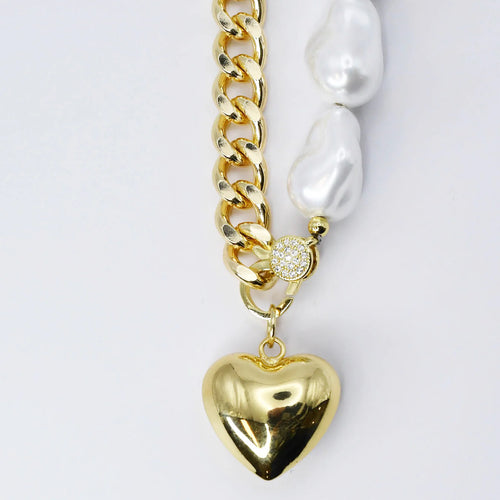 Majestic Pearl Heart Necklace