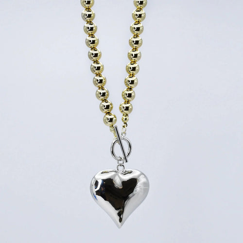 Mega Love Necklace - Silver Heart