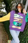 Colorblock Mardi Gras Foil Sweatshirt