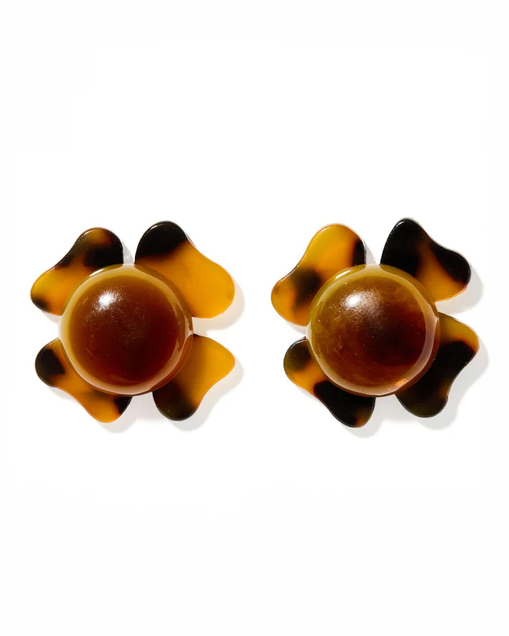 Amelia Earrings - Brown Tortoise