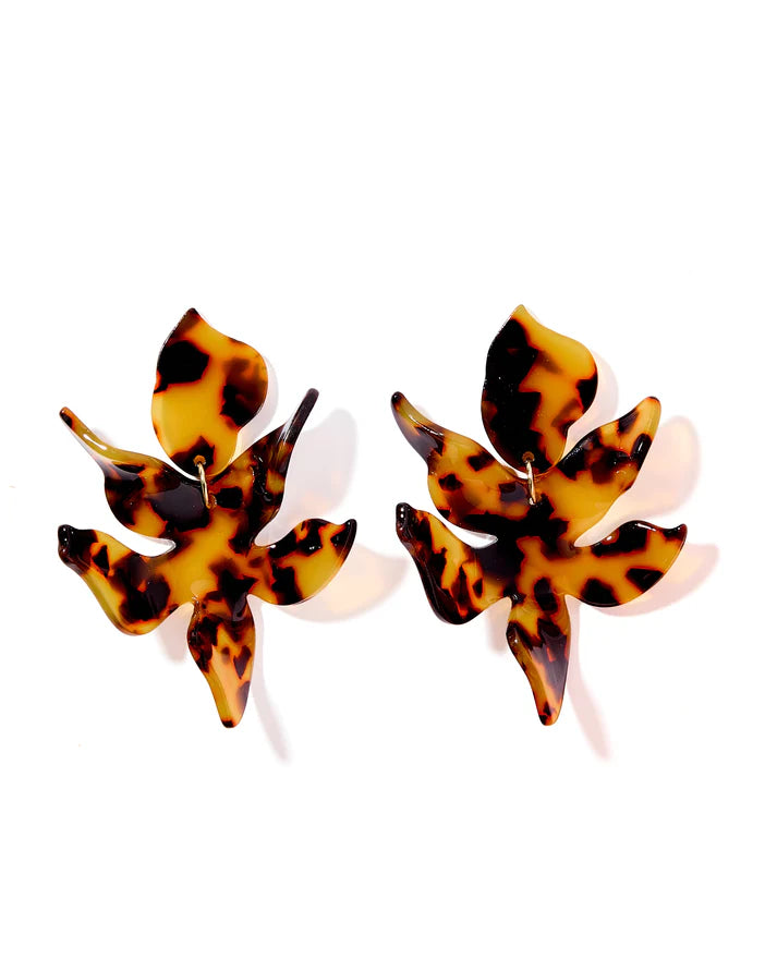Flora Earrings - Brown Tortoise