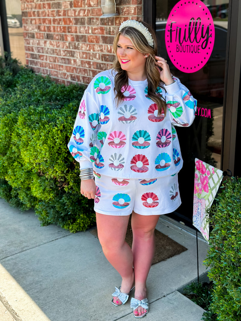 White Clam Shell Shorts