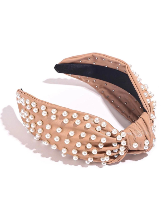 Tan Pearl Headband