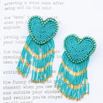Heart Tassel Earrings