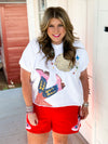 Red Fringe Boot Shorts